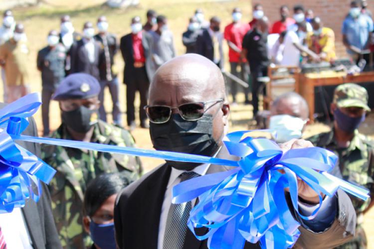 The Honourable the Chief Justice Andrew Nyirenda, SC and Minister of Justice, Honourable Titus Mvalo, SC During the Ribbon Cutting Ceremony