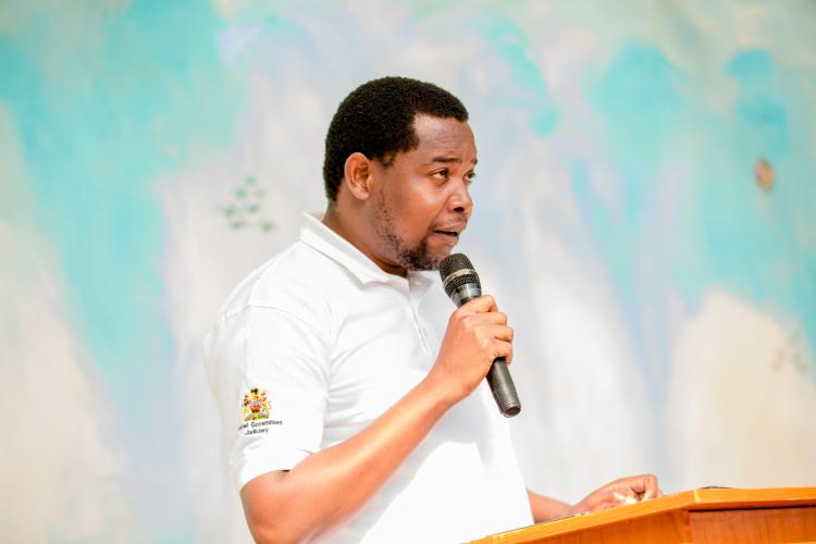 Chief Resident Magistrate (South), His Worship Paul Chiotcha directing the event