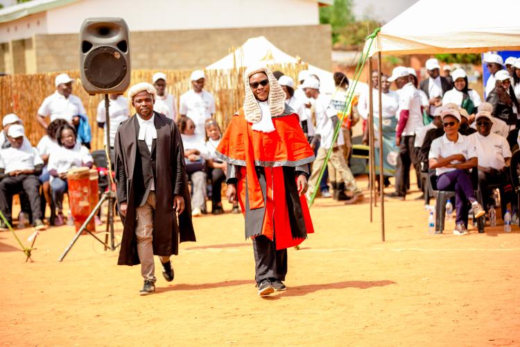Career talk and display, Honourable Justice Madalitso Chimwaza (in red) and His Honour Ibrahim Hussein